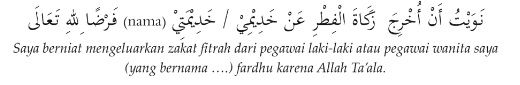 Niat Zakat Fitrah