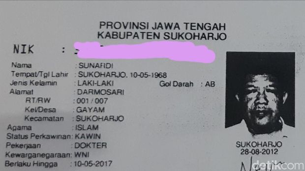 Dokter Sunardi yang tewas ditembak Densus di Sukoharjo