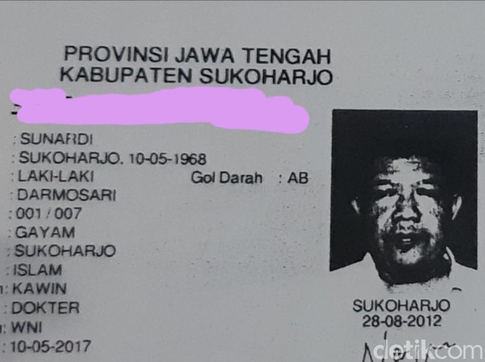 Dokter Sunardi yang tewas ditembak Densus di Sukoharjo