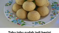 Bukan hanya tahu kotak, kehadiran tahu bulat juga menjadi daya tarik tersendiri. Meme ini dituliskan caption, Aku tak pernah mengira tahu tahu sudah jadi begini,. Foto: Instagram/Twitter