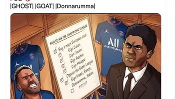 Tahun berlalu, tapi masih saja tidak ada gelar Liga Champions buat PSG, sindir meme ini. Foto: Twitter
