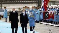 Presiden Turki, Recep Tayyip Erdogan (kiri) menerima kunjungan Presiden Israel Isaac Herzog di Ibu Kota Ankara, Rabu (9/3/2022). Pertemuan bersejarah dalam 14 tahun saat pemimpin Israel berkunjung pertama kali ke Turki.