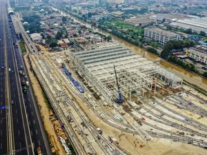 Penampakan Proyek Depo LRT Jabodebek dari Udara