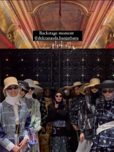 Perancang busana memperkenalkan kain Sasirangan di ajang Paris Fashion Show 2022 untuk Dekranasda Banjarbaru.