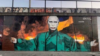 Putin digambarkan sebagai Voldemort, seni jalanan dari Polandia. dok. Boredpanda/kawuart