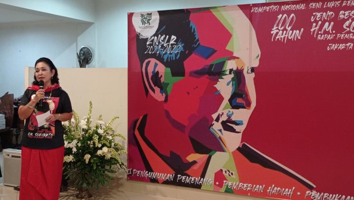 Lomba lukis bertema 100 tahun Soeharto yang digelar YSRI (Wilda-detikcom)