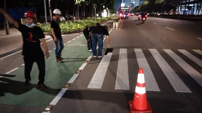 Pelican cross di dekat JPO kapal pinisi Sudirman ditutup (Dok. Bina Marga DKI)