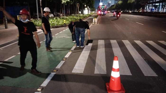 Pelican cross di dekat JPO kapal pinisi Sudirman ditutup (Dok. Bina Marga DKI)