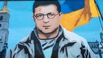 Presiden Ukraina Dibikin Mural di Polandia, Jidatnya Diberi Huruf Z