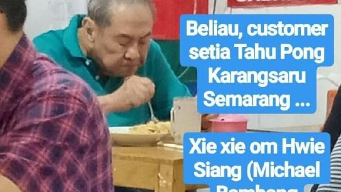 Viral lagi orang terkaya di indonesia makan tahu pong, netizen puji kesederhanaannya