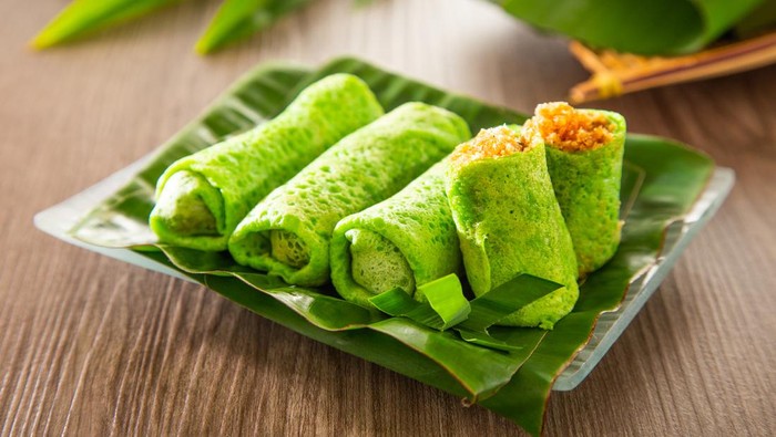 Malaysia sweet dessert with coconut known as kuih ketayap