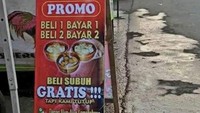 Kedai dimsum populer di Lemahabang ini sempat viral di Twitter beberapa waktu lalu karena spanduk ya yang mengecoh banyak orang. Namun cukup kreatif untuk tarik pengunjung baru. Foto: Twitter/Site