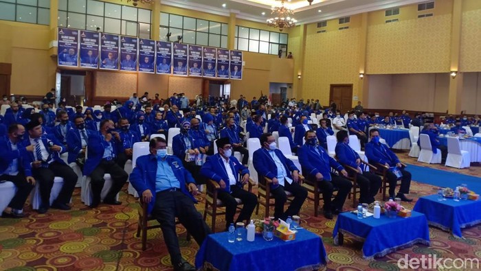 Pelantikan Ketua DPP Demokrat Jambi oleh AHY (Ferdi Almunanda/detikcom)