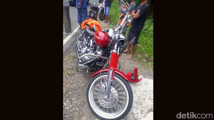 Penampakan moge yang tabrak dua bocah kembar hingga tewas