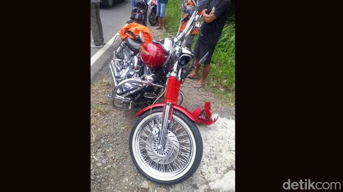 Penampakan moge yang tabrak dua bocah kembar hingga tewas