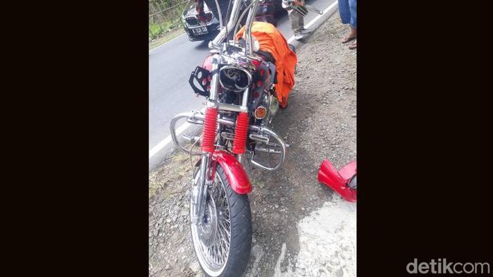 Penampakan moge yang tabrak dua bocah kembar hingga tewas
