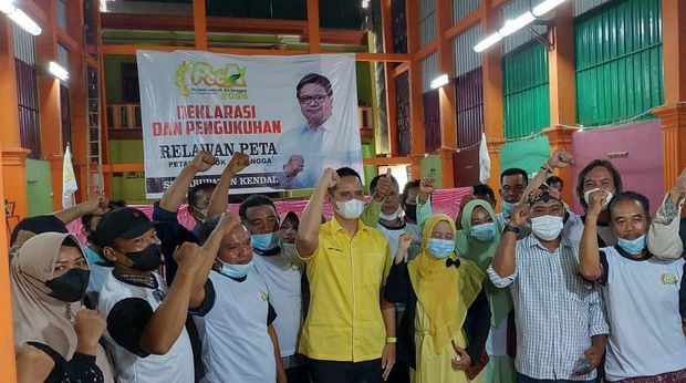 Deklarasi dukungan petani 'Peta' Kabupaten Kendal untuk Airlangga Hartarto jadi capres 2024, Sabtu (12/3/2022).