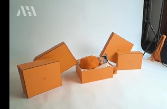 Terlahir sebagai anak dari salah satu seleb Indonesia yang bergelimang harta, tak heran jika sejak bayi pun baby Ameena sudah dikelilingi dengan barang-barang mewah. Seperti dalam salah satu pemotretannya itu, baby Ameena tampak tidur di atas kotak tas branded. Tampak menggemaskan bukan? Foto: YouTube/AH