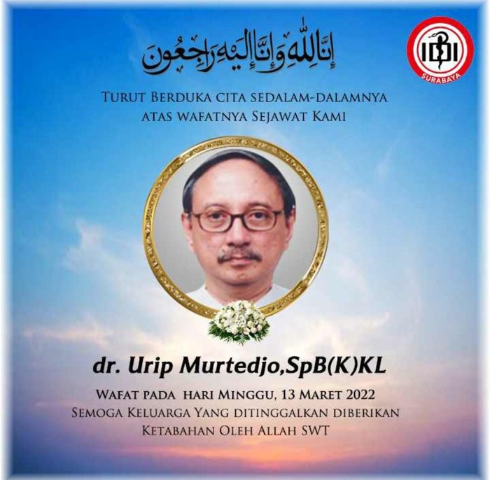 Dokter Senior Bedah di Surabaya Meninggal Usai Berjuang Lawan COVID-19