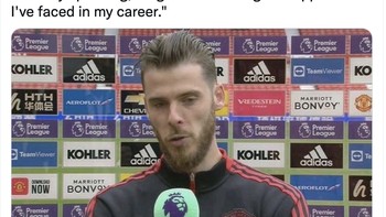 Sejujurnya, Maguire adalah lawan terberat yang pernah saya hadapi dalam karir saya, kata David De Gea dalam meme ini. Foto: Twitter
