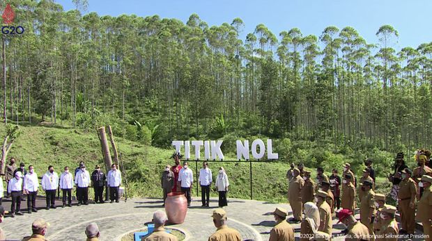 Event dari Titik Nol Kilometer Ibu Kota Nusantara, 14 Maret 2022 (Tangkapan layar Youtube Sekretariat Presiden)