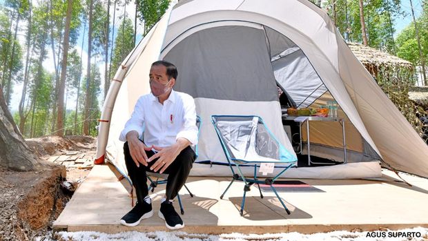 Jokowi berkemah di IKN (Dok: Biro Pers Sekretariat Presiden)