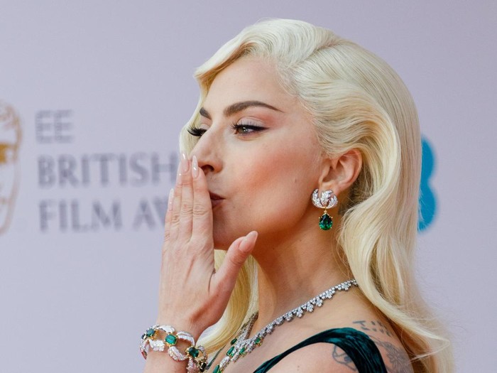 LONDON, ENGLAND - MARCH 13: Lady Gaga attends the EE British Academy Film Awards 2022 at Royal Albert Hall on March 13, 2022 in London, England. (Photo by Tristan Fewings/Getty Images)