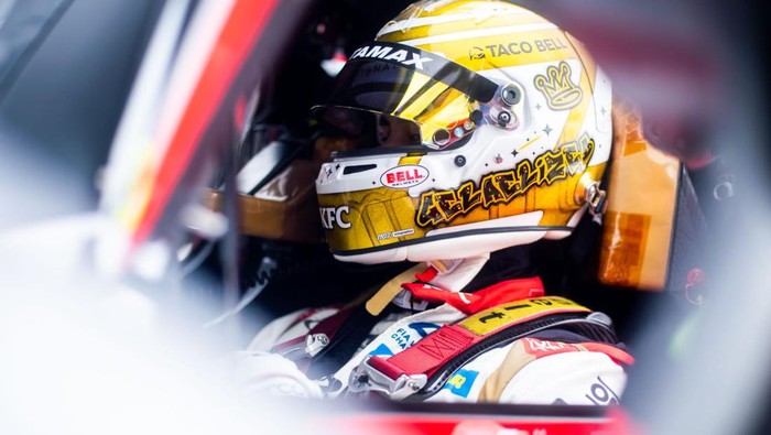 Sean Gelael beraksi di hari pertama Prologue Test FIA WEC 2022 di Sirkuit Sebring, Amerika Serikat.