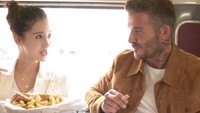 Bersama aktris Hong Kong, Angelababy, David Beckham menikmati fish and chips di London. Ia juga minta diajari cara mengatakan fish and chips dalam bahasa Mandarin. 