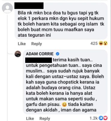 Makan pakai sumpit haram bagi Muslim