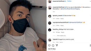 Dalam perjalanan ke Mandalika, tulis Maverick Vinales. Foto: Instagram