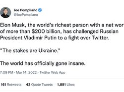Meme Elon Musk Adu Jotos dengan Vladimir Putin