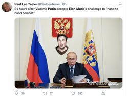 Meme Elon Musk Adu Jotos dengan Vladimir Putin