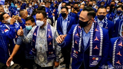 Momen Kebersamaan AHY-Anies di Pelantikan Pengurus Partai Demokrat