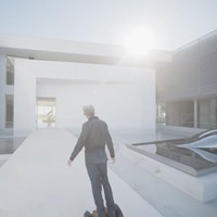 Inilah pintu depan rumah The One. Desainnya dibuat super minimalis dan tak terlihat ada pintu di area ini. Rumah The One dibangun selama 10 tahun oleh Nile Niami, produser film Hollywood yang kerap mendirikan properti mewah di Beverly Hills dan Bel Air untuk dijual kembali. Foto: Dok. YouTube CNBC Prime