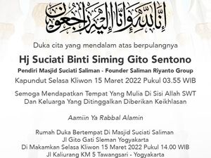 Innalillahi... Suciati Pengusaha yang Bangun Masjid Megah di Sleman Wafat