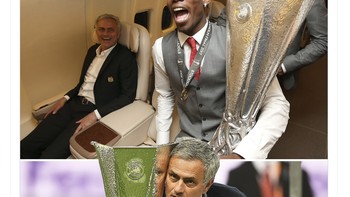 Terakhir kali MU menang trofi adalah pada saat masih dilatih Jose Mourinho. Foto: Twitter