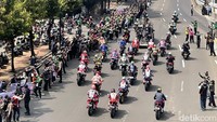 Para pebalap ini diikuti ratusan pemotor ini termasuk dalam rombongan grup C yang akan mengikuti pawai dari bagian belakang. Sedangkan di bagian depan konvoi akan diisi oleh grup A, pebalap MotoGP.  