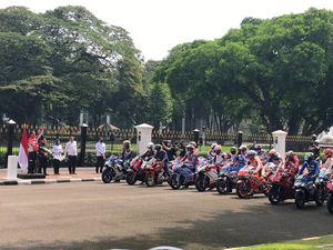 Detik-detik Jokowi Lepas Parade Rider MotoGP