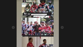 Jorge Martin memperlihatkan momen bersama Presiden Jokowi. Foto: Twitter