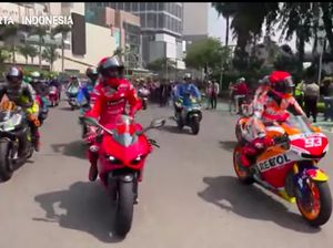 Momen Pembalap MotoGP Mengaspal Jalanan Ibu Kota