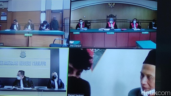 Sidang kasus oembunuhan Sarah dengan terdakwa Abdul Latif digelar di PN Cianjur, Rabu (16/3/2022).