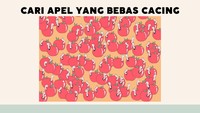 Mulai dari teka-teki yang gampang. Cukup temukan apel yang tidak ada cacingnya.