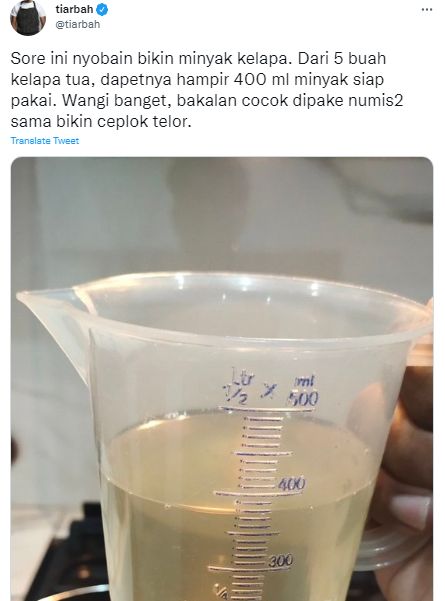 Cara membuat minyak kelapa murni dari chef Tiarbah