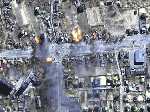 Rusia Tembak Pasar hingga Terbakar di Kharkiv Ukraina, 1 Orang Tewas