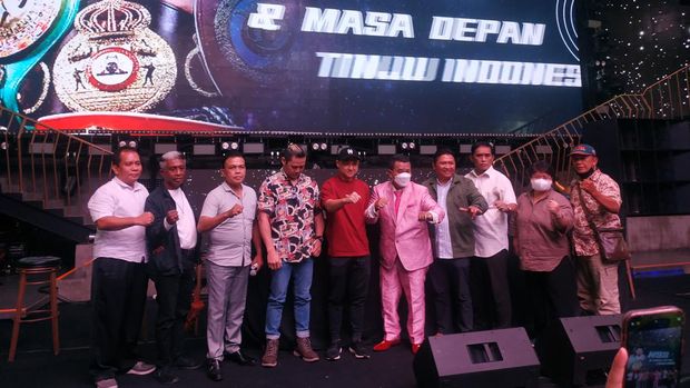 HSS Boxing Diskusi HSS & Masa Depan Tinju Indonesia di Holywings Pancoran, Jakarta Selatan, Kamis (17/3/2022).