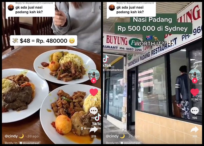 Makan Nasi Padang Rp 500 Ribu di Sydney, Apa Saja Lauknya?