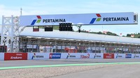Detail area start Pertamina Mandalika International Street Circuit, di Lombok Tengah, NTB.