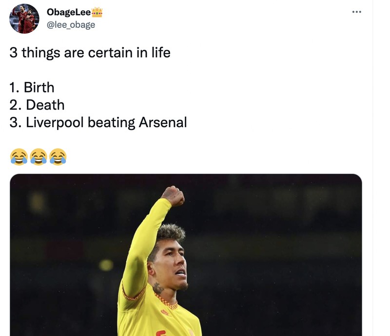 Meme Liverpool Kalahkan Arsenal