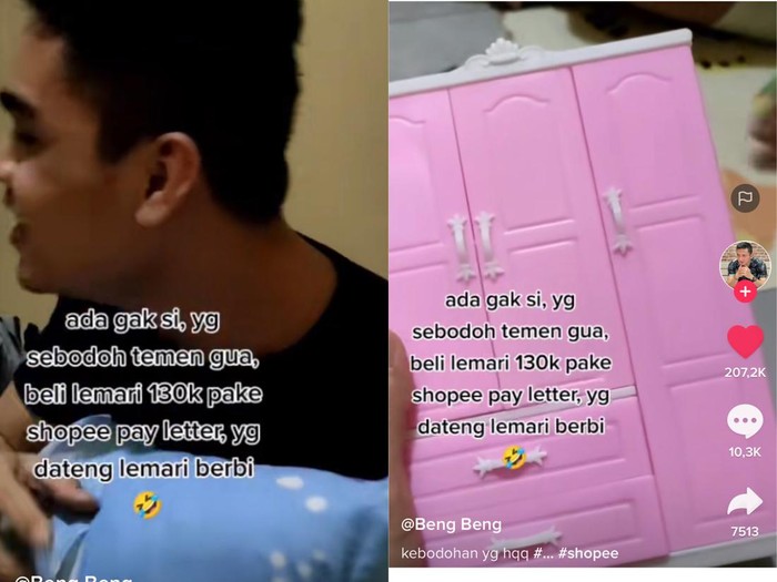 Pria tergiur membeli lemari harga Rp 130 ribu, begitu barangnya datang malah lemari barbie. Pria tergiur membeli lemari harga Rp 130 ribu, begitu barangnya datang malah lemari barbie.